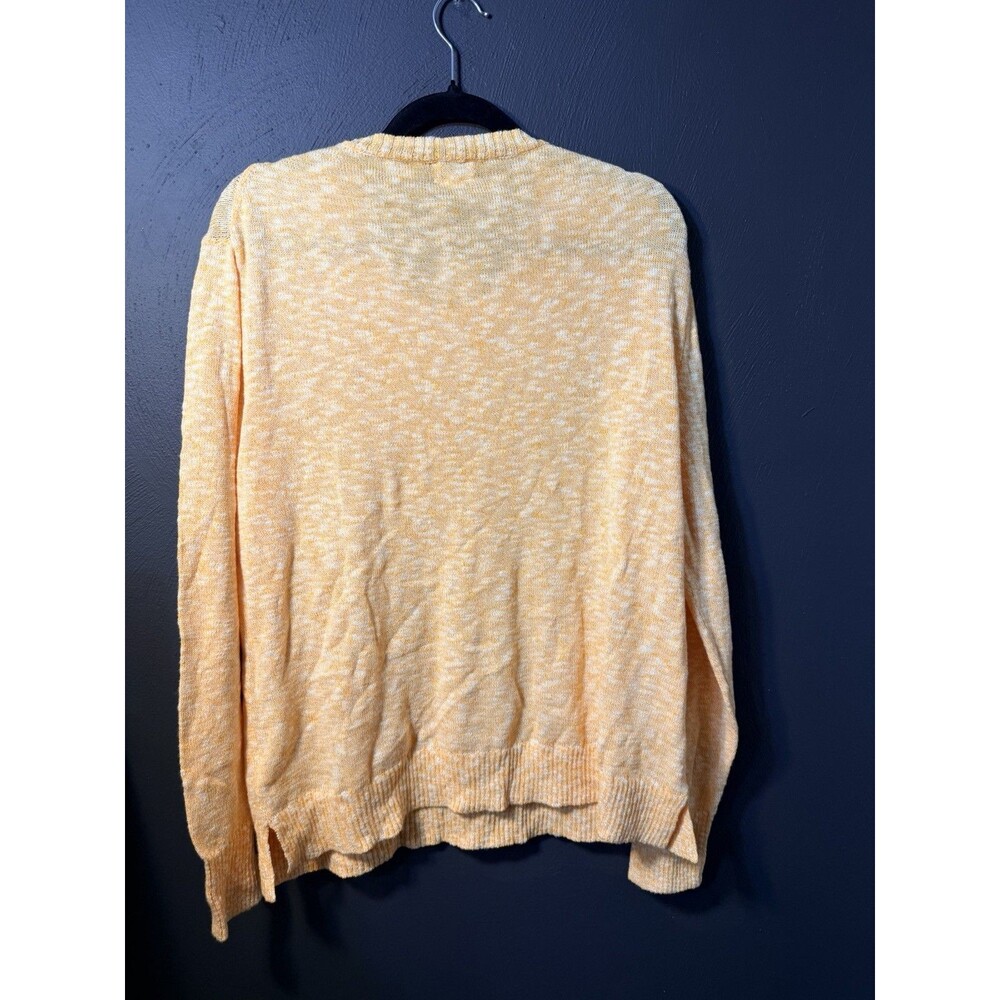 J. Crew Factory Size XL Orange Sherbet Marled Crewneck Summer Sweater Cotton New - Picture 3 of 6